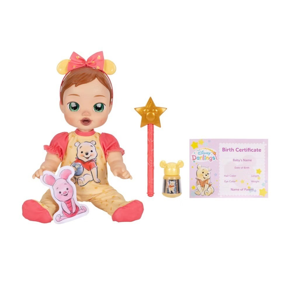 Disney Darlings Deluxe Feature Doll Winnie The Pooh Piglet Auburn Hair/Green Eye